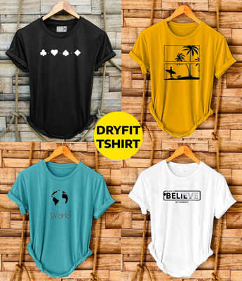 FREAKS Printed Men Round Neck Multicolor T-Shirt