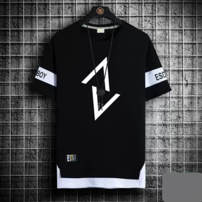 SM SHAYAM CREATION Printed Men Round Neck Black T-Shirt