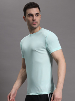 InkTees Solid Men Round Neck Green T-Shirt