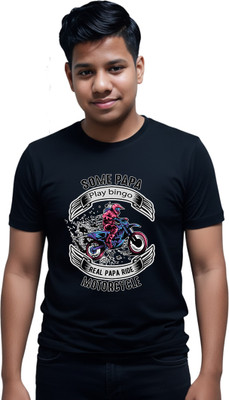 R and S Creations Printed Men Round Neck White T-Shirt