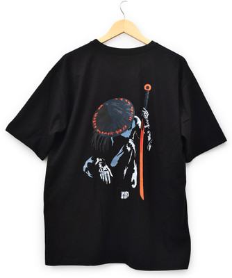 KALOTH Printed Men Round Neck Black T-Shirt