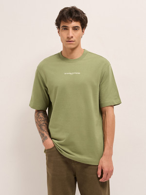 THE BEAR HOUSE Printed Men Crew Neck Dark Green T-Shirt