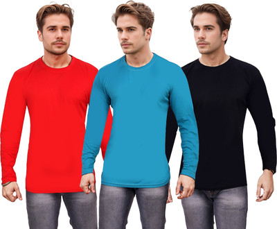 SM SHAYAM CREATION Solid Men Round Neck Multicolor T-Shirt