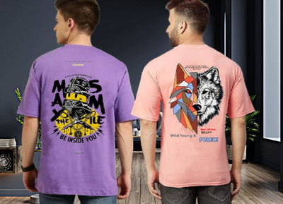 Printed Men Purple, Pink T-Shirt