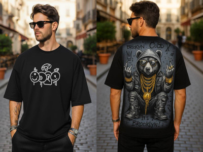 Metash Graphic Print Men Round Neck Black T-Shirt