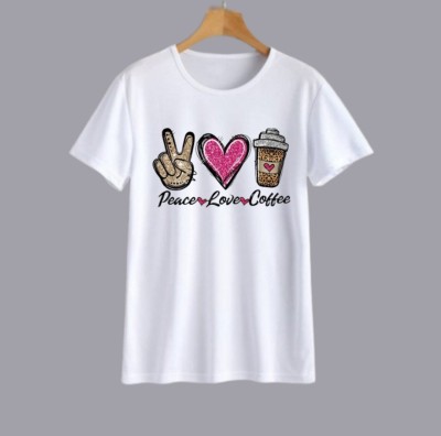 crtv gifting Printed Women Round Neck White T-Shirt