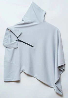 N AND J Solid Men Polo Neck Grey T-Shirt