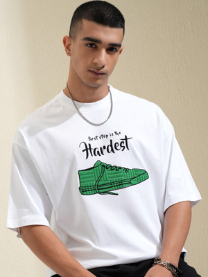 HIGHLANDER Printed Men Round Neck White T-Shirt