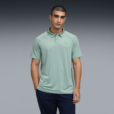 PUMA Printed Men Polo Neck Green T-Shirt
