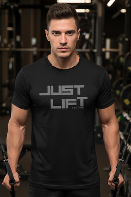 Leotude Printed Men Round Neck Black T-Shirt