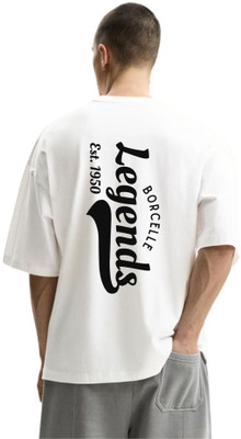 fashnobic Self Design Men Round Neck White T-Shirt