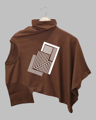 Velvawear Graphic Print Men Round Neck Brown T-Shirt