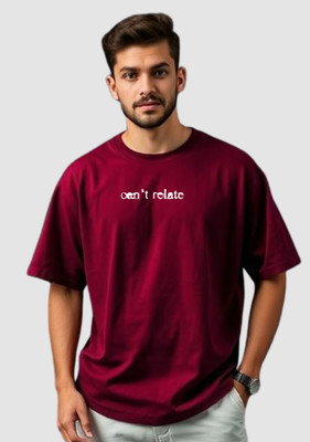 UrGear Graphic Print Men Round Neck Maroon T-Shirt