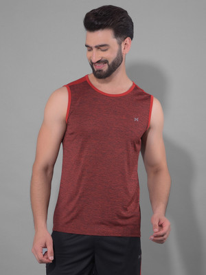 Force NXT Solid Men Round Neck Red T-Shirt
