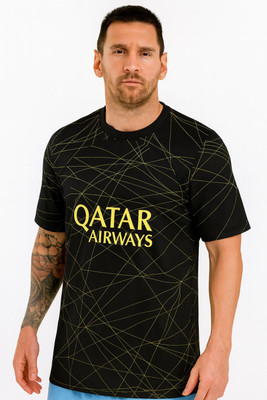 UNIQ Printed Men Round Neck Black T-Shirt