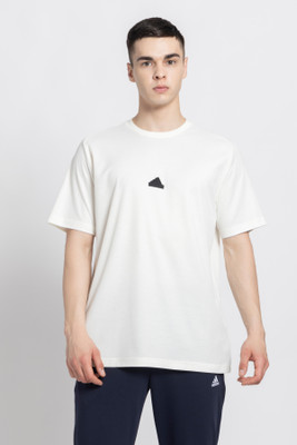 ADIDAS Printed Men Crew Neck White T-Shirt