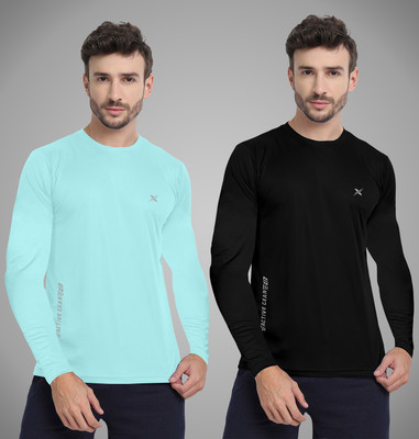 FTX Solid Men Round Neck Multicolor T-Shirt