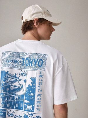 Lauren Adams Printed Men Round Neck White T-Shirt