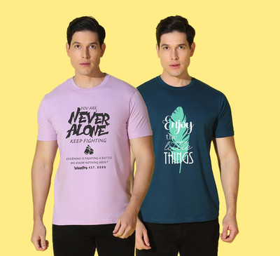 WOOSTRO Typography Men Round Neck Multicolor T-Shirt