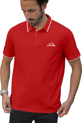 Fighterhero Printed Men Polo Neck Red T-Shirt