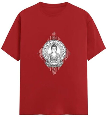 ARYA Graphic Print Men Round Neck Beige T-Shirt