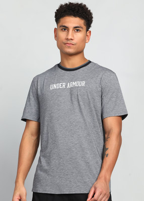 UNDER ARMOUR Printed Men Round Neck Grey T-Shirt
