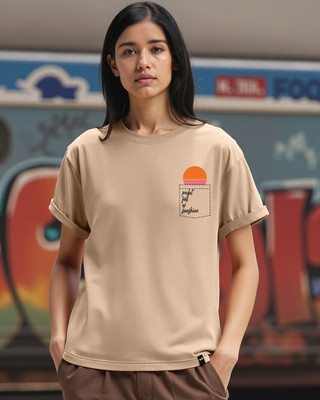 BEWAKOOF Graphic Print Women Round Neck Brown T-Shirt