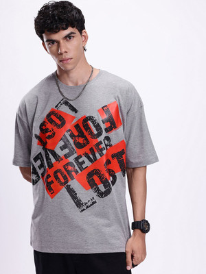 Kook N Keech Typography Men Round Neck Grey T-Shirt