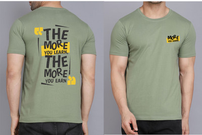 WOOSTRO Printed, Typography Men Round Neck Light Green T-Shirt