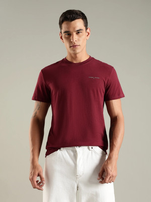 TOMMY HILFIGER Solid Men Crew Neck Red T-Shirt