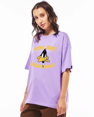 BEWAKOOF Graphic Print Women Round Neck Purple T-Shirt