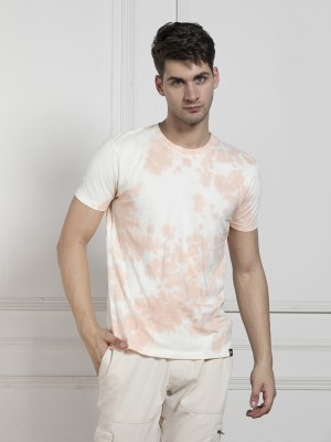 Dennis Lingo Tie & Dye Men Round Neck Orange, White T-Shirt