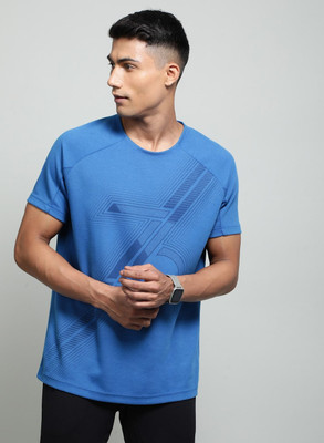 JOCKEY Printed Men Round Neck Blue T-Shirt
