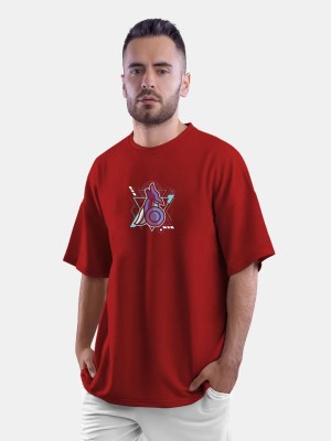 PKR SPORTS Printed Men Round Neck Red T-Shirt