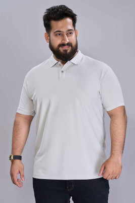 Maxzone Solid Men Polo Neck Grey T-Shirt