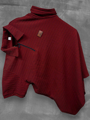 METRONAUT Self Design Men Polo Neck Maroon T-Shirt