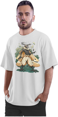 KRYONIX Printed Men Round Neck White T-Shirt