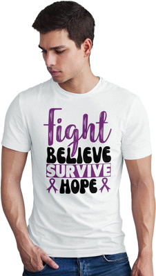 Seek Buy Love Printed Men Round Neck White T-Shirt