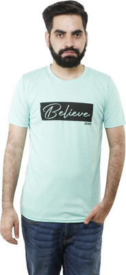JOREN Printed Men Round Neck Light Green T-Shirt
