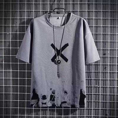 Neu Look Printed Men Round Neck Grey T-Shirt