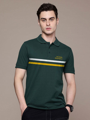 Moda Rapido Graphic Print Men Polo Neck Green T-Shirt