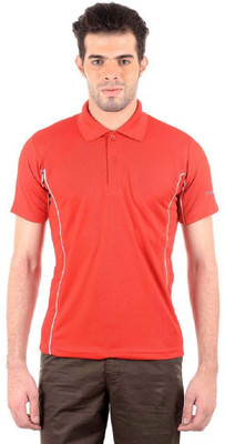 Burdy Solid Men Polo Neck Red T-Shirt