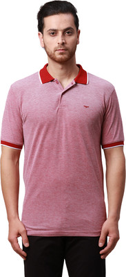 PARK AVENUE Solid Men Polo Neck Red T-Shirt