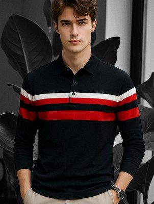 Autna Solid Men Polo Neck Black T-Shirt