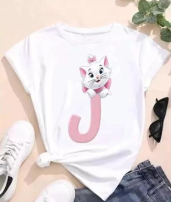 EASELCLOTHING Printed Women Round Neck White T-Shirt