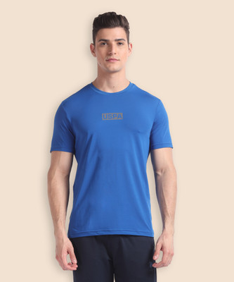 U.S. POLO ASSN. Printed Men Round Neck Blue T-Shirt