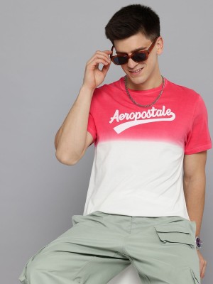 AEROPOSTALE Tie & Dye Men Round Neck Pink T-Shirt