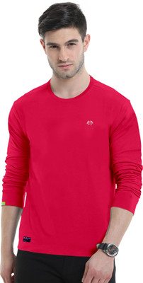 Trend Twist Solid Men Round Neck Red T-Shirt
