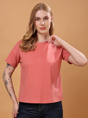 METRONAUT Graphic Print Women Round Neck Pink T-Shirt