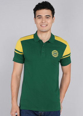 United Colors of Benetton Colorblock Men Polo Neck Green T-Shirt